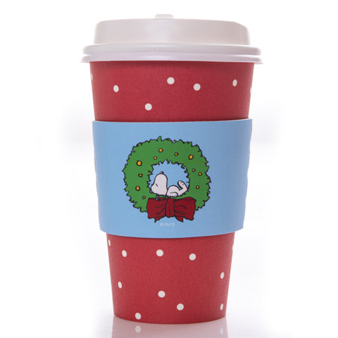 Snoopy Wreath Holiday Disposable Travel Cups