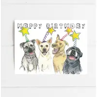 Pittie Stars Birthday Card