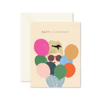 Birthday Balloon Lady Greeting Card