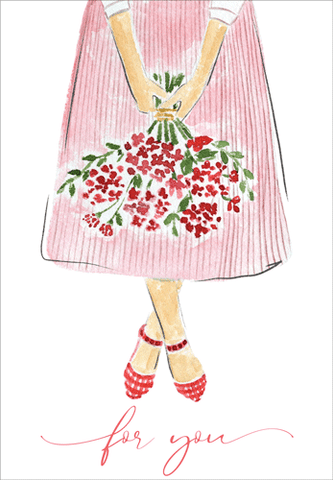 Girl With Bouquet - Mother's Day Card
