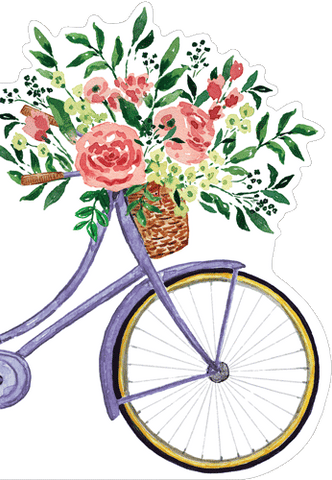 Bicycle With Flowers - Die-Cut Mother's Day Card