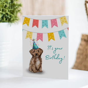 Time to Pawty Birthday Card | Doodle Dog
