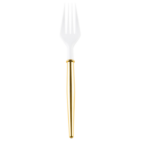 White and Gold Bella Cocktail Forks | 20pc