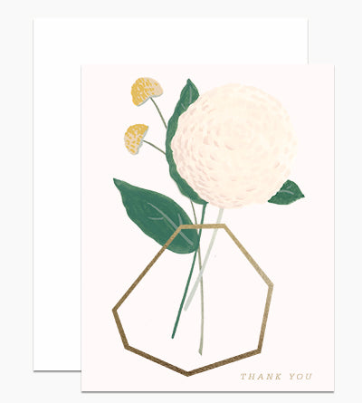 Geometric Vase Thank You with Foil Greeting Card