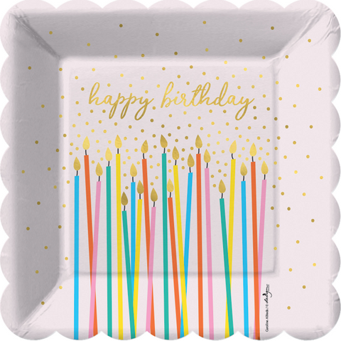 MAKE A WISH BIRTHDAY DINNER PLATE SQUARE | 8CT