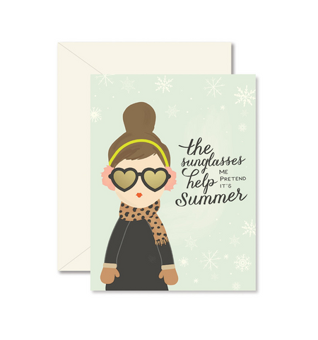 WINTER SUNGLASSES GIRL CARD