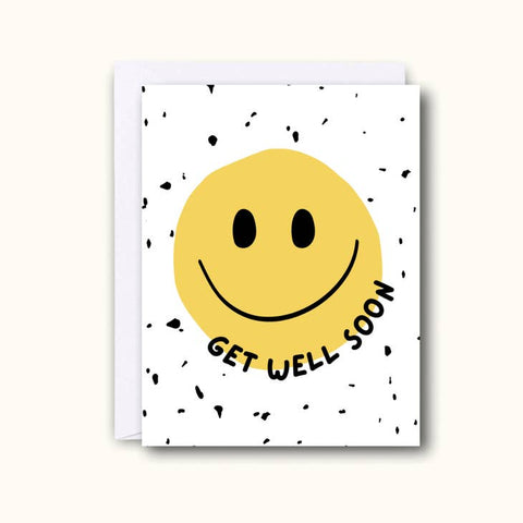 "Get Well Soon" Smiley Face Greeting Card