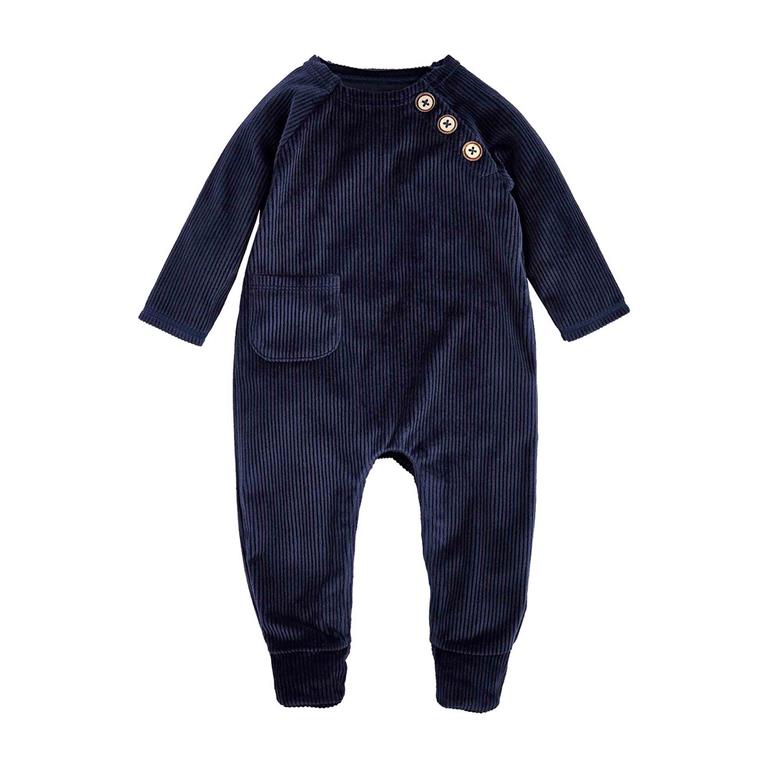 Navy Velour Sleeper | 0-3M