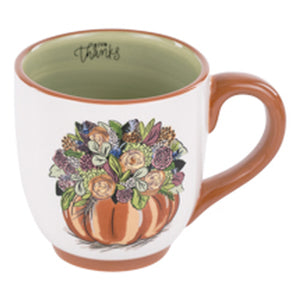 Mug - Give Thanks Floral Pumpkin