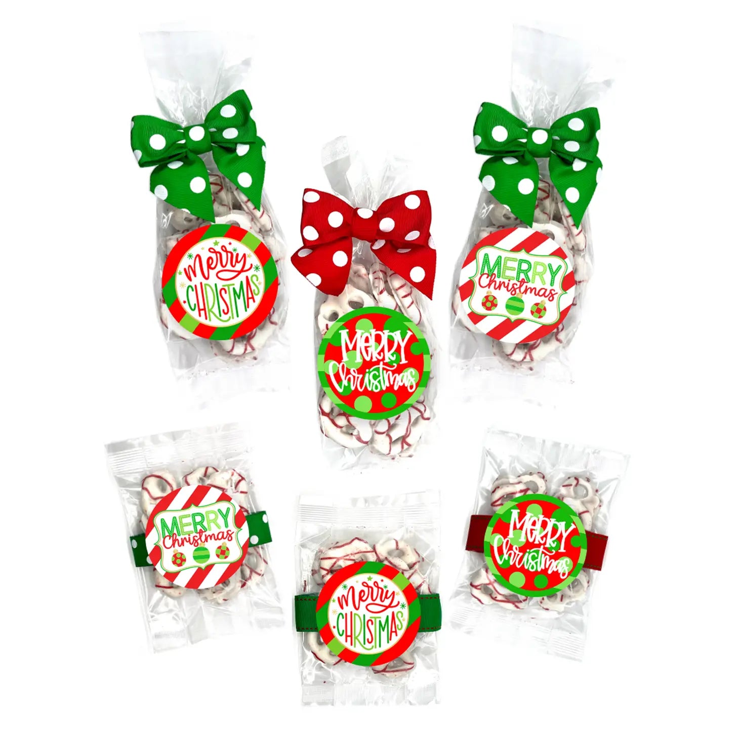 Holiday Christmas Yogurt Pretzel Bag | Large