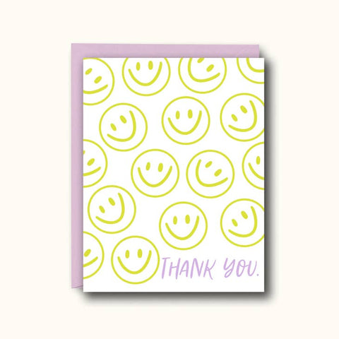 Thank You Smiley Faces Greeting Card