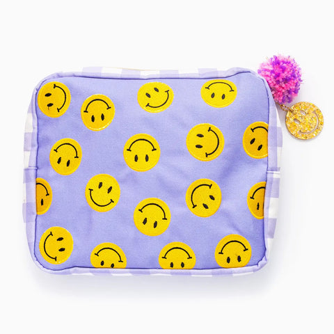 Lilac Smiley Pouch Large