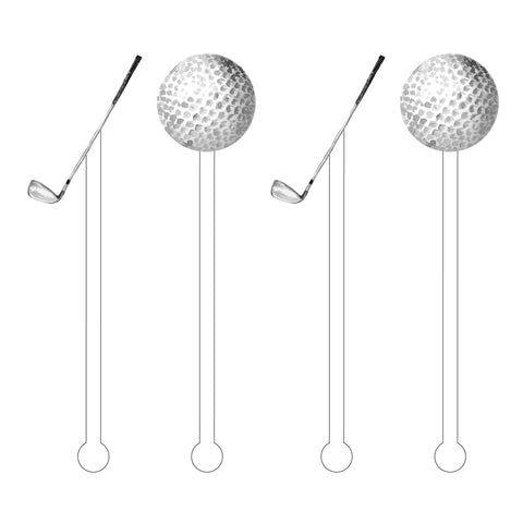 Let's Golf Acrylic Stir Sticks Combo - 4 pack