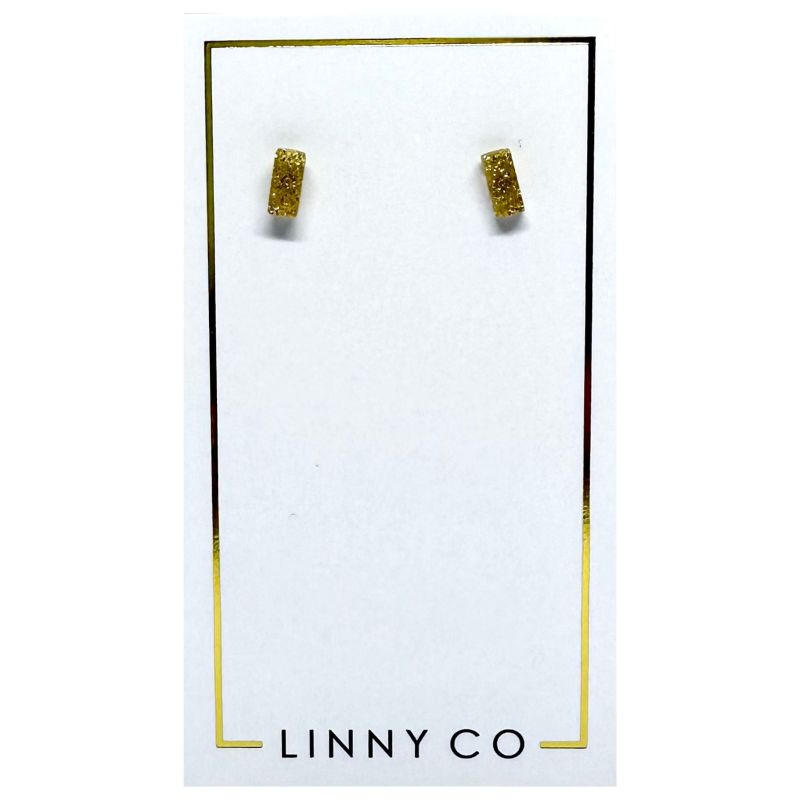 Caroline - Gold Glitter Earrings