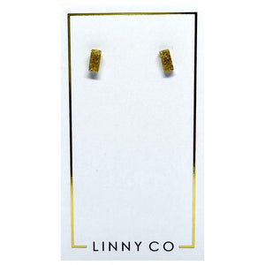 Caroline - Gold Glitter Earrings