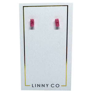 Caroline - Pink Glitter Earrings