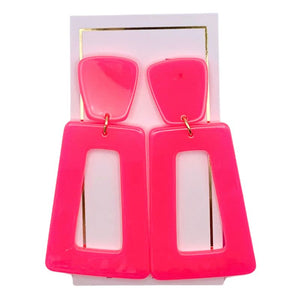 Kennedy - Neon Pink Earrings