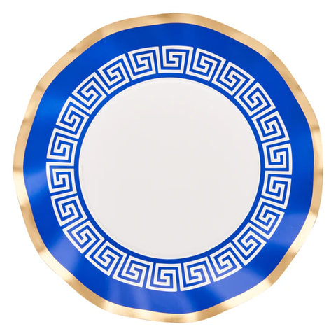 Greek Key Wavy Salad Plate | 8PK