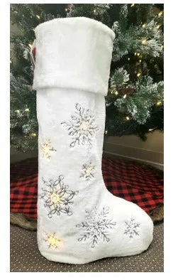 24" Standing Stocking - Snowy Days +Led Lights