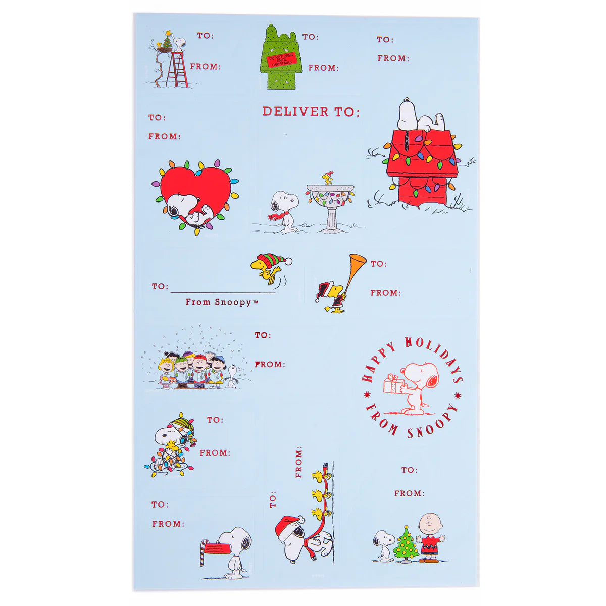 Gift Labels -  Peanuts Holiday