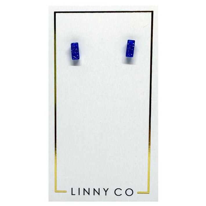 Caroline - Royal Blue Glitter Earrings