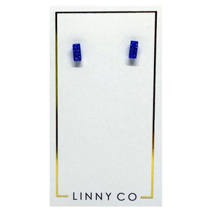 Caroline - Royal Blue Glitter Earrings