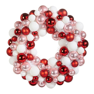 22" Multicolor Ball Ornament Wreath