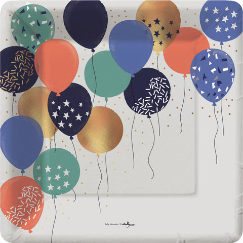 Cool Balloons Dinner Plate Shape | 8CT