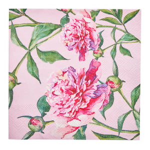 Cocktail Napkin Pink Peonies | 20 pack