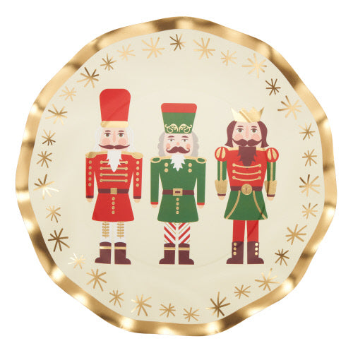 Wavy Salad Plate Nutcracker Christmas/8pkg