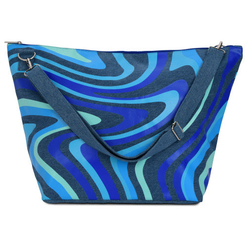 Blue Swirl Denim Weekender