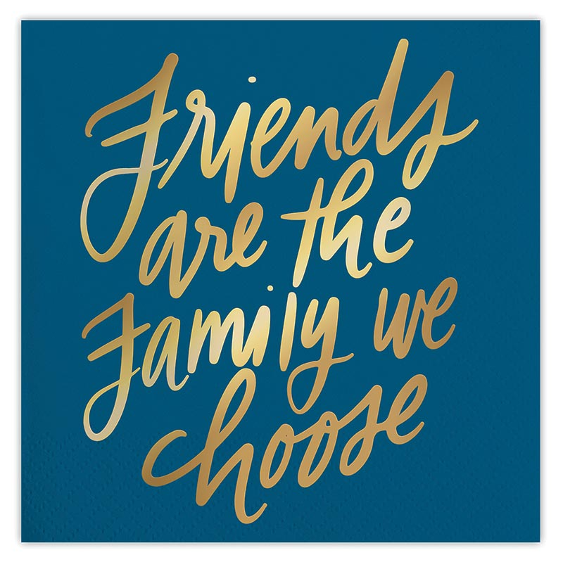 Beverage Gold Foil Napkin - Family Choose