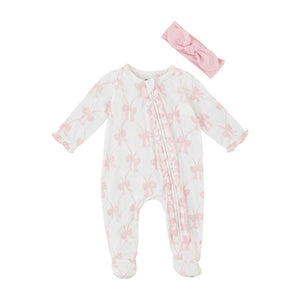 Bow Sleeper & Headband Set | 6-9 M