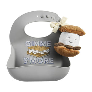 SMORE SILICONE BIB AND RATTLE