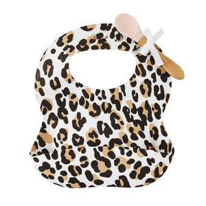 Leopard Silicone Bib And Spoon