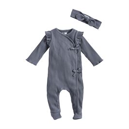 DUSTY BLUE SLEEPER & HEADBAND SET | 3-6M