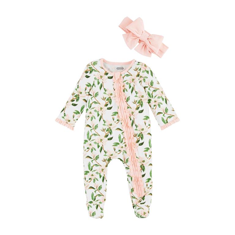 Magnolia Sleeper & Headband Set | 0-3M