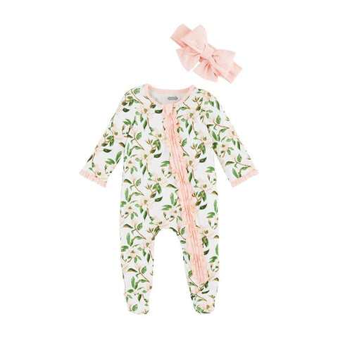 Magnolia Sleeper & Headband Set | 0-3M