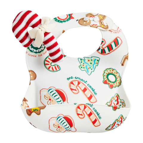 Christmas Cookies Bib with Rattle