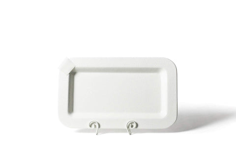 Mini Rectangle Entertaining Platter - White Small Dot