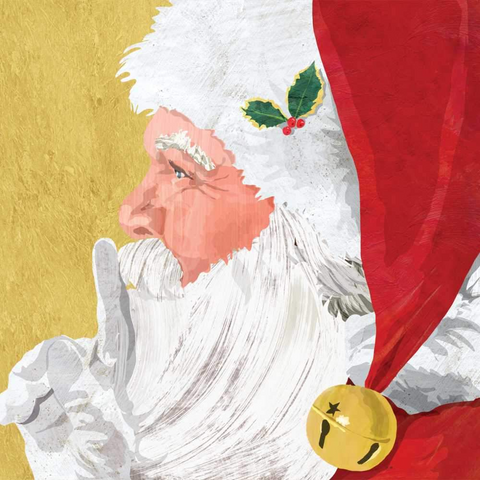 Lunch Gold Napkin - Yuletide Santa