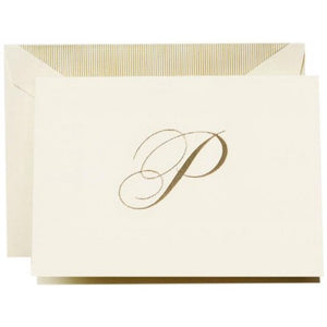 Engraved "P" Initial Note - Gold
