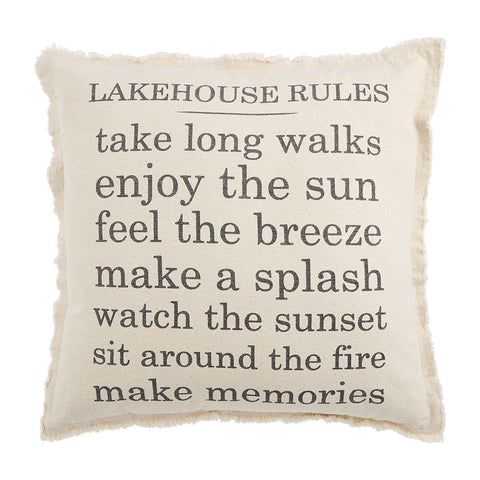 LAKE HOUSE RULES CANVAS PILLOW