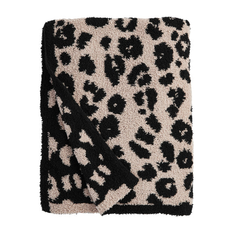 Chenille Leopard Blanket | Tan