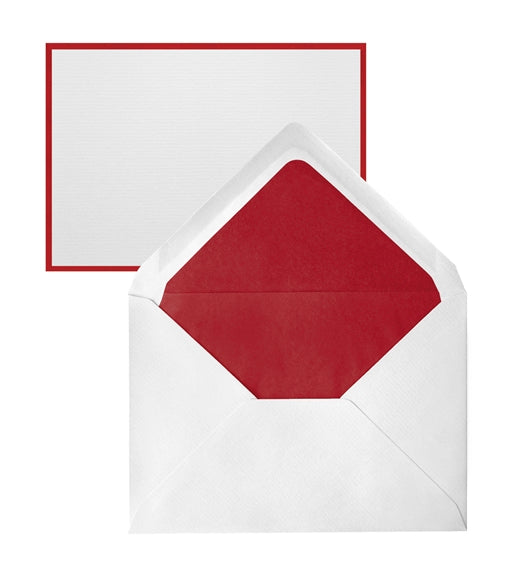 OCM Bi-Color Notecard Box - White/Red - 25CT