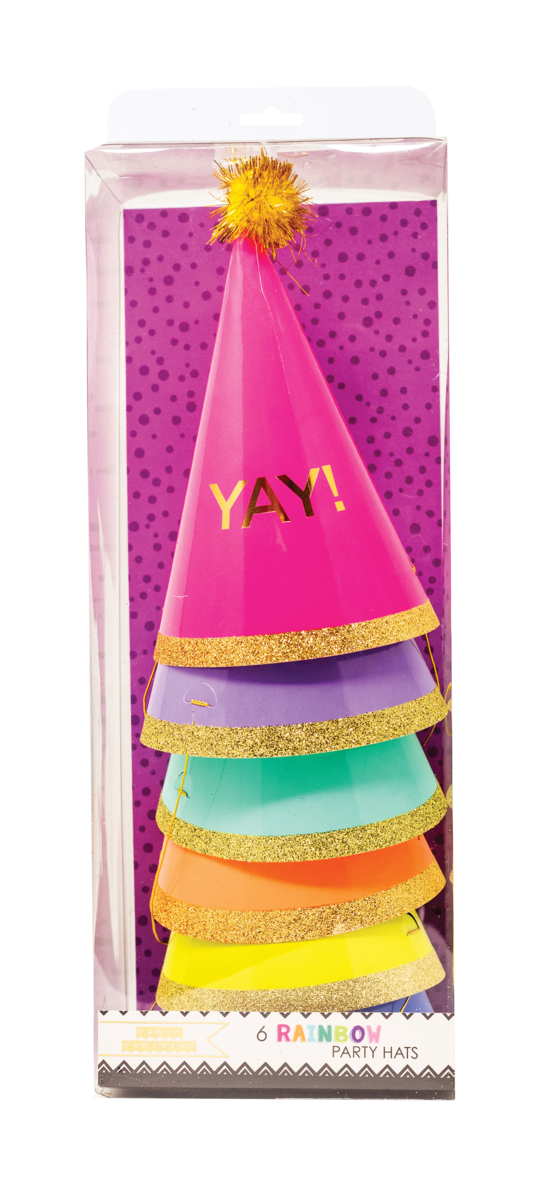 YAY! Party Hats | 6 Assorted Colors
