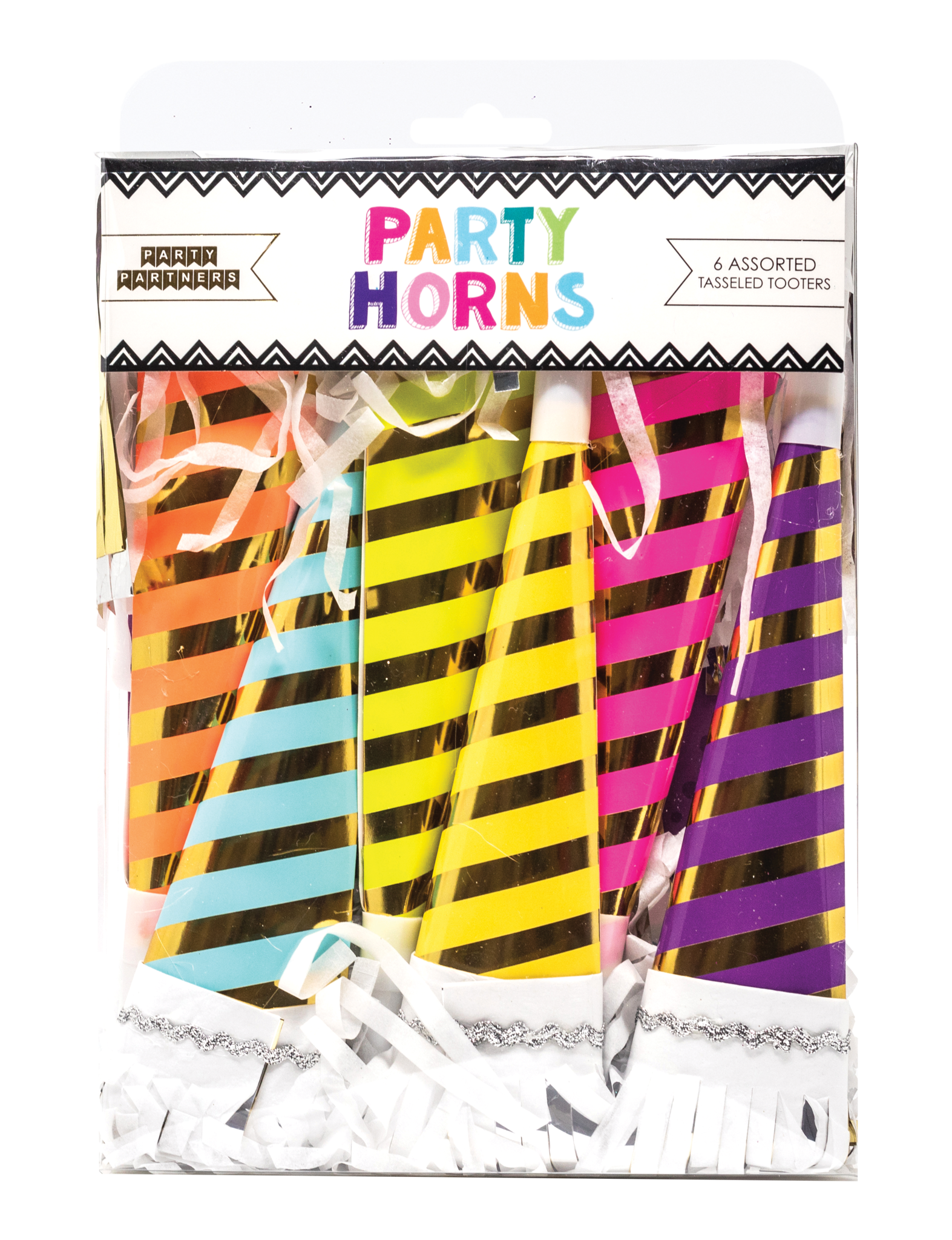Striped Party Horns | 6 Asst