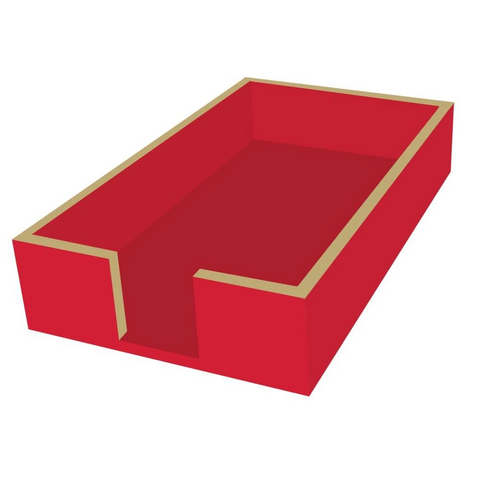 Guest Towel Napkin Holder - Red & Gold