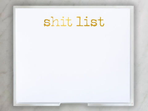Gold Foil Luxe Shit List Notepad