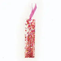 Red + Pink Confetti Bookmark